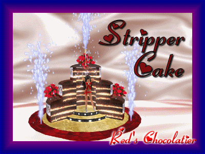 Second Life Marketplace - PopOUT of Cake with FIREWORK & Red Satin